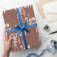 Funny I Got Your Back Wrapping Paper Roll Halloween Skeleton Skull - Wonder Print Shop