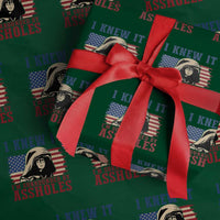 Funny I Knew It Im Surrounded by Axxholes Sci-fi Meme Wrapping Paper Roll Patriotic Space Parody USA Flag Sarcastic 1980s Movie Quote
