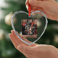 Funny I Put The Gay In Dyslexic Heart Crystal Glass Ornament Hard Skeleton Meme Bootleg - Wonder Print Shop