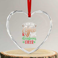 Funny I Run On Coffee And Xmas Cheer Heart Crystal Glass Ornament - Wonder Print Shop