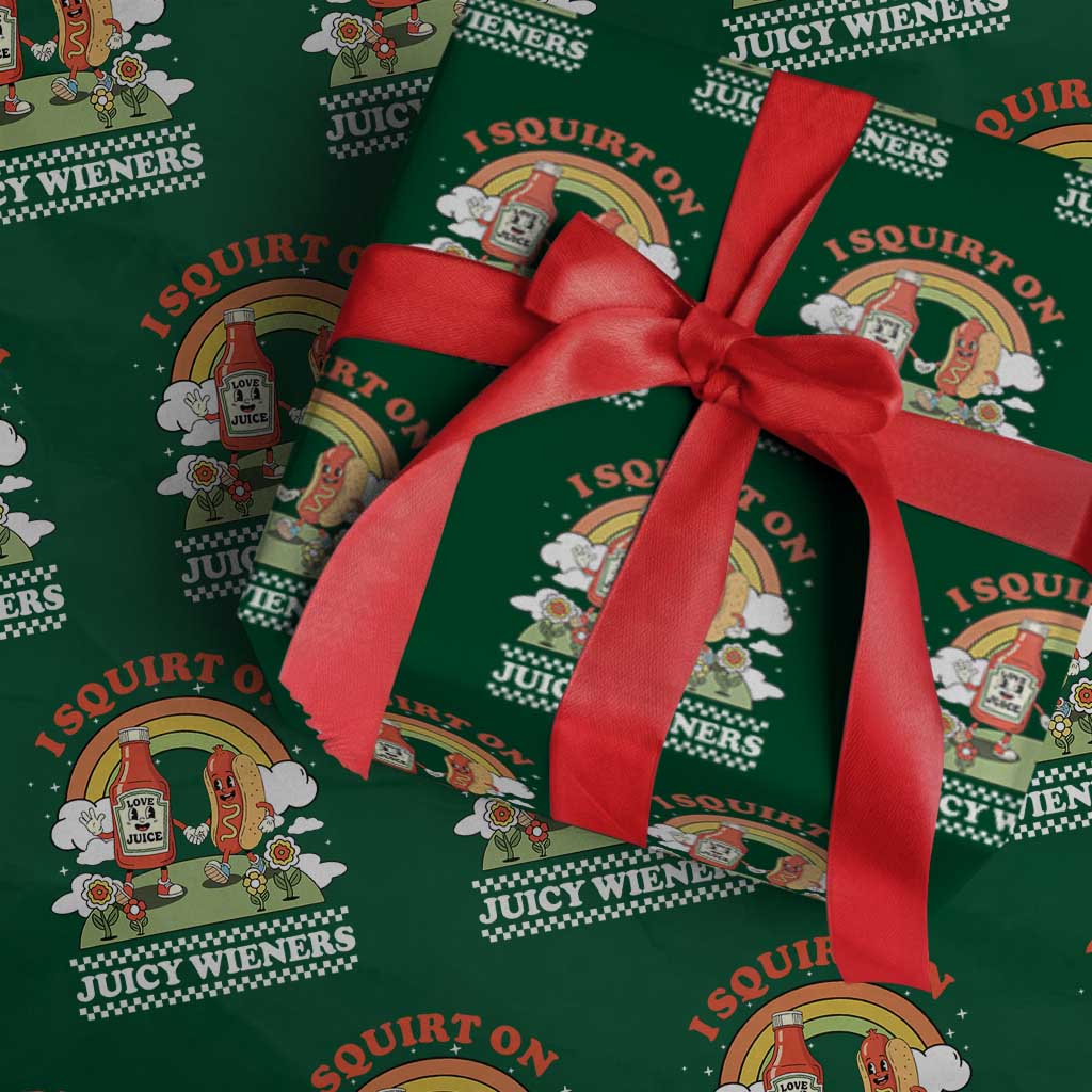 Funny I Squirt On Juicy Wieners Wrapping Paper Roll Adult Humor Dirty Gag Hot Dog Joke - Wonder Print Shop