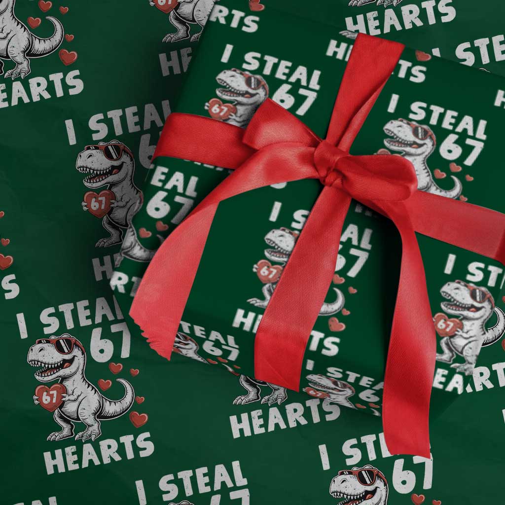 Funny I Steal 67 Hearts Valentines Day Six Seven Meme Wrapping Paper Roll