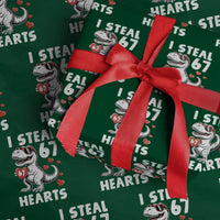 Funny I Steal 67 Hearts Valentines Day Six Seven Meme Wrapping Paper Roll