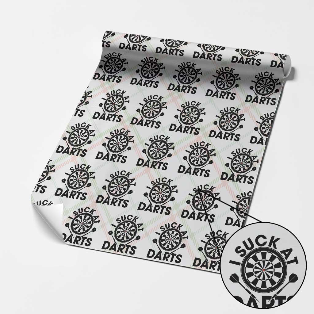 Funny I Suck At Darts Wrapping Paper Roll Darts Lover Gift For Bad Players - Wonder Print Shop