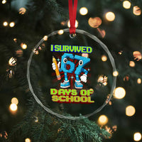 Funny I Survived 67 Days Of School Crystal Glass Ornament Six Seven Meme Pixel Game Gen Alpha - Wonder Print Shop