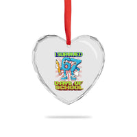 Funny I Survived 67 Days Of School Heart Crystal Glass Ornament Six Seven Meme Pixel Game Gen Alpha - Wonder Print Shop