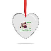 Funny I Want A Moo Deng For Xmas Heart Crystal Glass Ornament - Wonder Print Shop