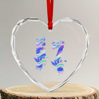 Funny I Was 6 Now I Am 7 Heart Crystal Glass Ornament Iridescent Effect Printed Kids Birthday - Wonder Print Shop