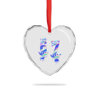 Funny I Was 6 Now I Am 7 Heart Crystal Glass Ornament Iridescent Effect Printed Kids Birthday - Wonder Print Shop