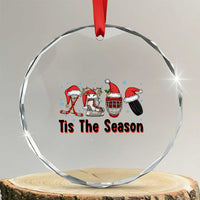 Funny Ice Hockey Christmas Gift Crystal Glass Ornament Tis The Season - Wonder Print Shop