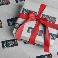 Funny Ice Hockey Christmas Gift Wrapping Paper Roll Santa Snowman And Gingerbread Playing Together - Wonder Print Shop