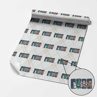Funny Ice Hockey Christmas Gift Wrapping Paper Roll Santa Snowman And Gingerbread Playing Together - Wonder Print Shop