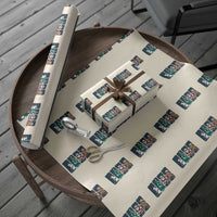 Funny Ice Hockey Christmas Gift Wrapping Paper Roll Santa Snowman And Gingerbread Playing Together - Wonder Print Shop