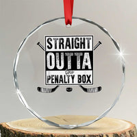 Funny Ice Hockey Crystal Glass Ornament Straight Outta The Penalty Box Vintage Ice Hockey Sticks TS11