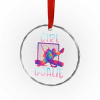 Funny Ice Hockey Girl Goalie Splatter Art Crystal Glass Ornament Gift For Women - Wonder Print Shop