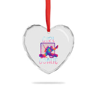 Funny Ice Hockey Girl Goalie Splatter Art Heart Crystal Glass Ornament Gift For Women - Wonder Print Shop