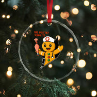 Funny ICU Nurse Christmas Crystal Glass Ornament Gingerbread Did You Try Icing It - Wonder Print Shop