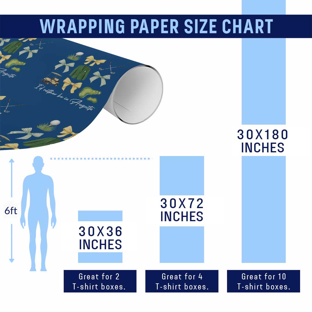 Funny Id Rather Be In Augusta Coquette Golfer Wrapping Paper Roll Georgia Golf Traditions Golfing Fan Aesthetic