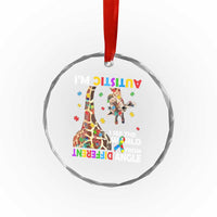 Funny I'm Autistic I See The World Form Different Angle Crystal Glass Ornament Puzzle Giraffe