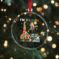 Funny I'm Autistic I See The World Form Different Angle Crystal Glass Ornament Puzzle Giraffe