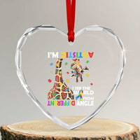 Funny I'm Autistic I See The World Form Different Angle Heart Crystal Glass Ornament Puzzle Giraffe