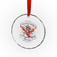 Funny I'm Catchin' If You're Throwin' Mardi Gras Crystal Glass Ornament Crawfish Beads Jester Hat