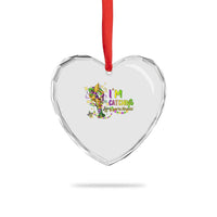 Funny I'm Catchin' If You're Throwin' Mardi Gras Heart Crystal Glass Ornament Crawfish Beads Fleur De Lys