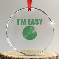 Funny I'm Easy Snowboard Ski Crystal Glass Ornament Green Circle Retro Mountain Sign - Wonder Print Shop