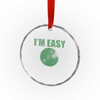 Funny I'm Easy Snowboard Ski Crystal Glass Ornament Green Circle Retro Mountain Sign - Wonder Print Shop