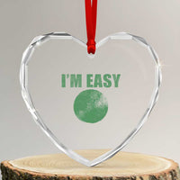 Funny I'm Easy Snowboard Ski Heart Crystal Glass Ornament Green Circle Retro Mountain Sign - Wonder Print Shop