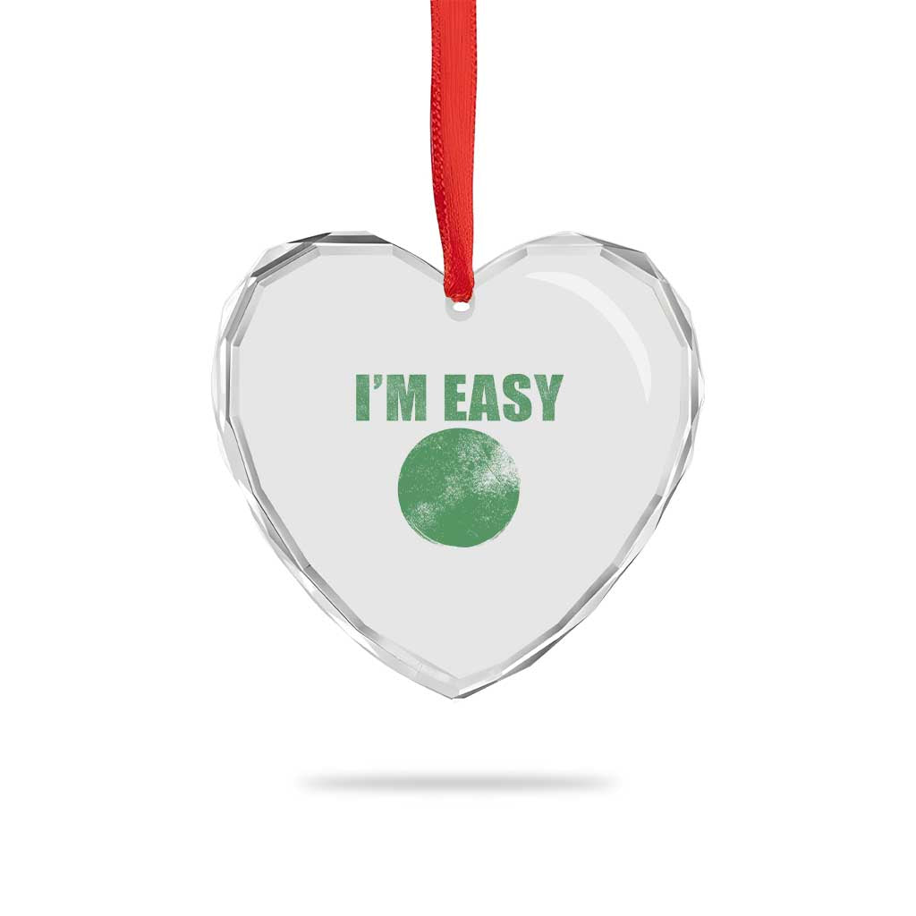 Funny I'm Easy Snowboard Ski Heart Crystal Glass Ornament Green Circle Retro Mountain Sign - Wonder Print Shop