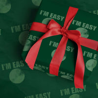 Funny I'm Easy Snowboard Ski Wrapping Paper Roll Green Circle Retro Mountain Sign - Wonder Print Shop