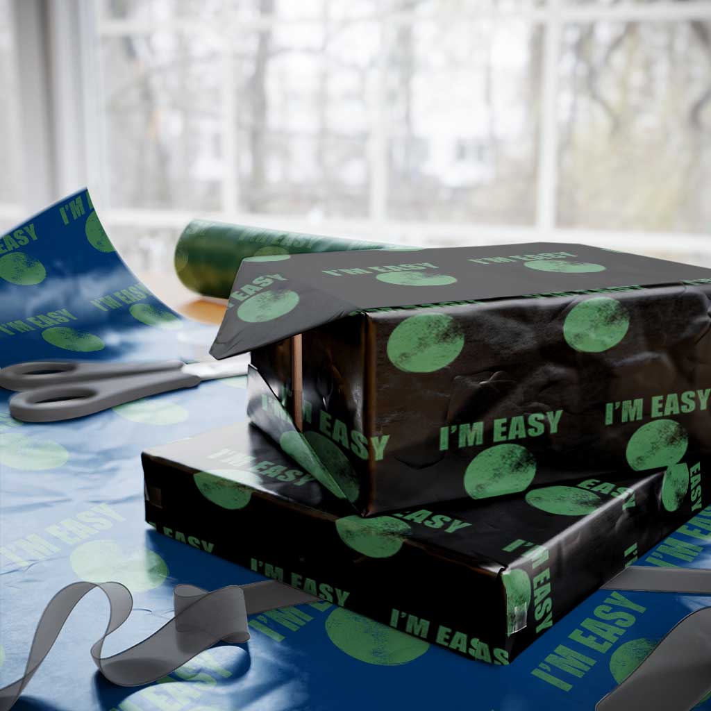 Funny I'm Easy Snowboard Ski Wrapping Paper Roll Green Circle Retro Mountain Sign - Wonder Print Shop