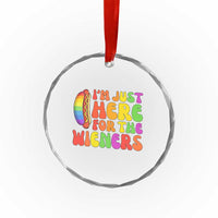 Funny Im Just Here For The Wieners Crystal Glass Ornament LGBTQ Pride Party Gift