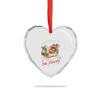 Funny I'm Not Old I'm Classic Heart Crystal Glass Ornament Vintage Santa Sleigh Christmas - Wonder Print Shop