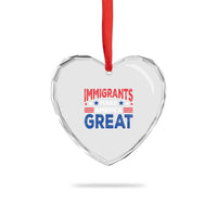 Funny Immigrants Make America Great Heart Crystal Glass Ornament Stars Stripes - Wonder Print Shop