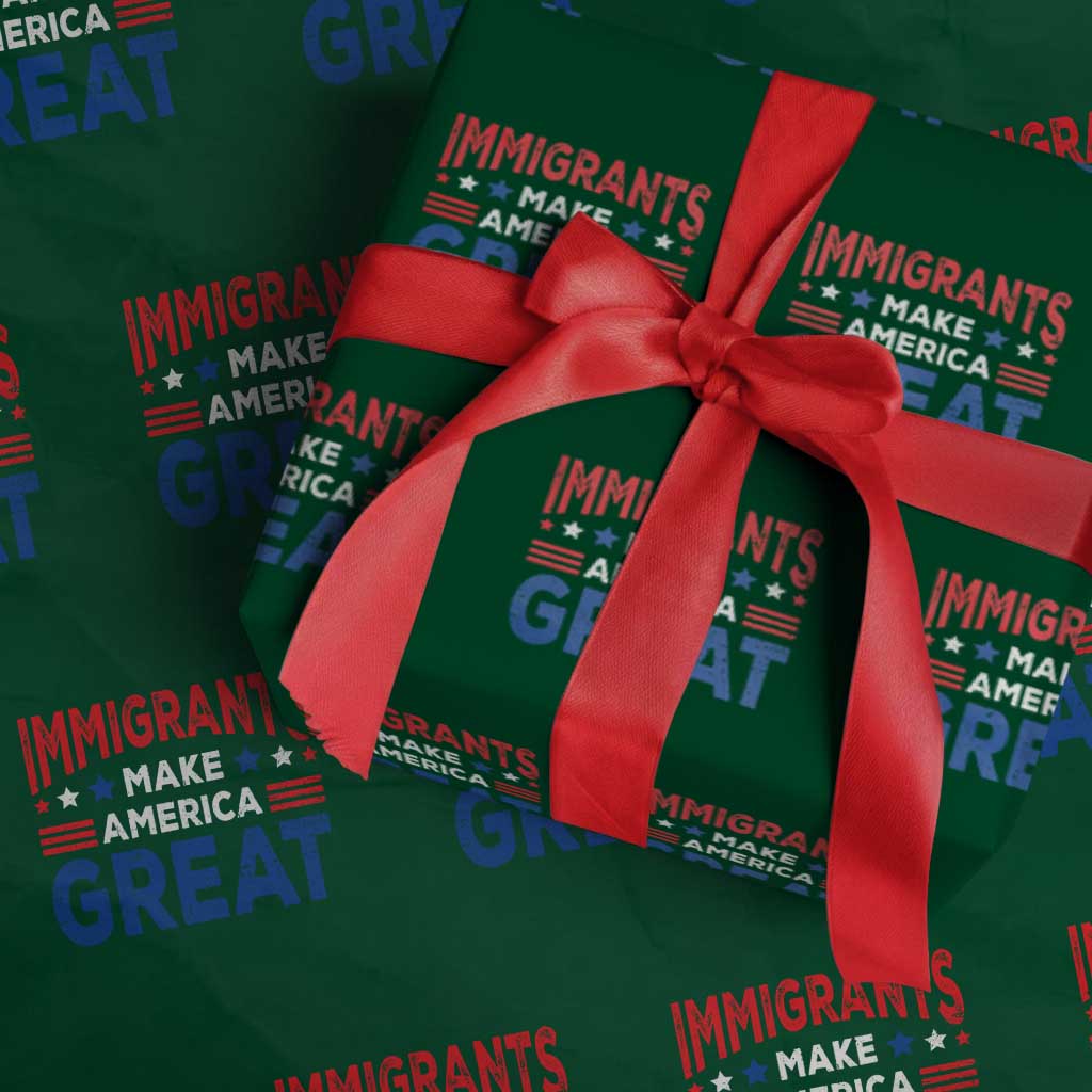 Funny Immigrants Make America Great Wrapping Paper Roll Stars Stripes - Wonder Print Shop