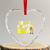 Funny In My Banana Era Graphic Heart Crystal Glass Ornament Retro Fruit Lover