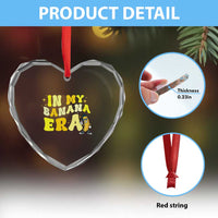 Funny In My Banana Era Graphic Heart Crystal Glass Ornament Retro Fruit Lover