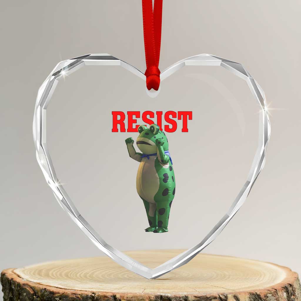 Funny Inflatable Portland Frog Resist Heart Crystal Glass Ornament Freedom Protest - Wonder Print Shop