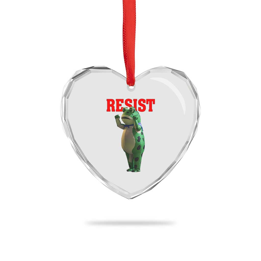 Funny Inflatable Portland Frog Resist Heart Crystal Glass Ornament Freedom Protest - Wonder Print Shop