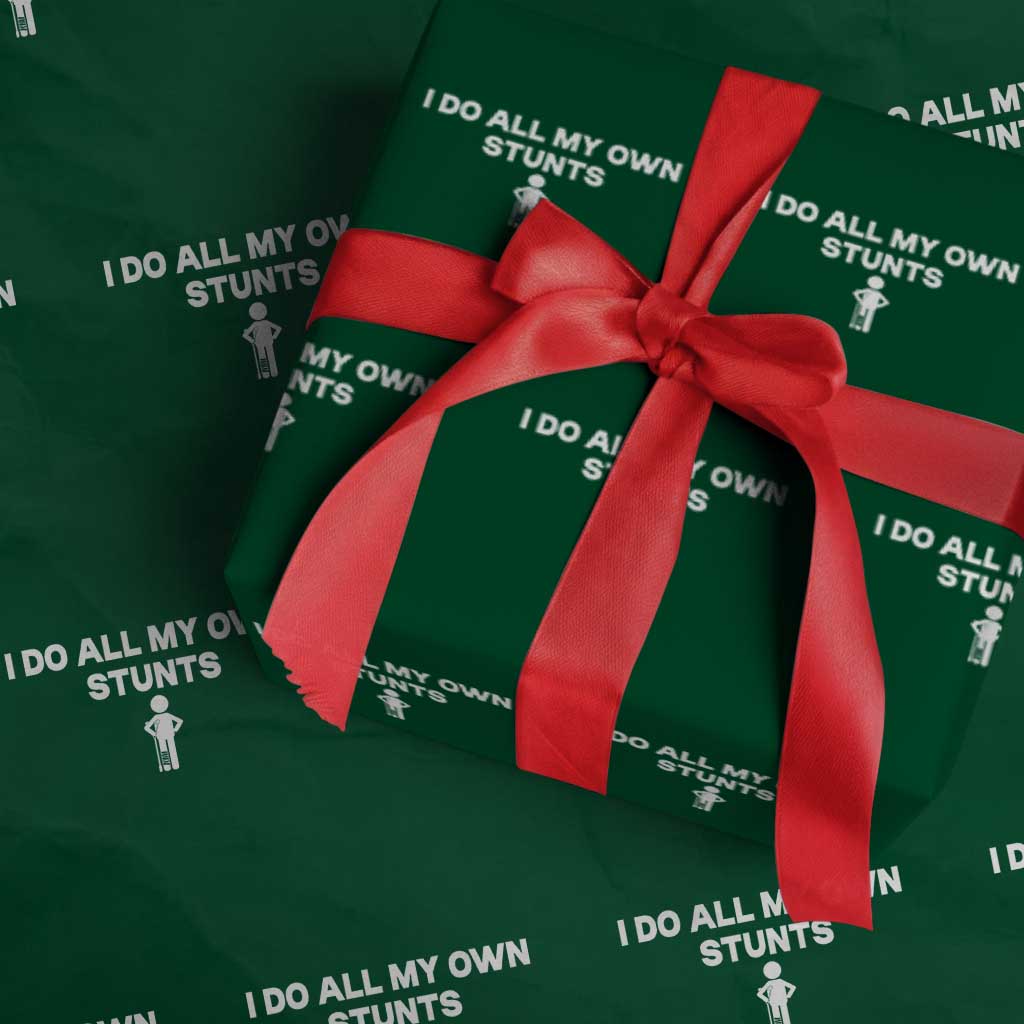 Funny Injury Leg Wrapping Paper Roll I Do All My Own Stunts Broken Leg Get Well Gift