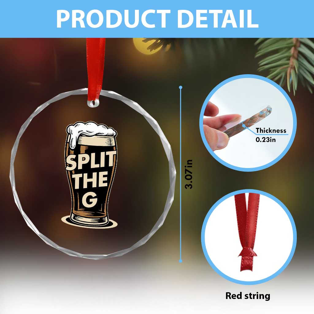 Funny Irish Beer Slit The G Crystal Glass Ornament Stout Beer Drinking Lover