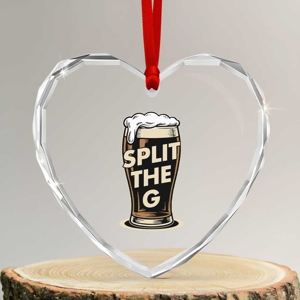Funny Irish Beer Slit The G Heart Crystal Glass Ornament Stout Beer Drinking Lover