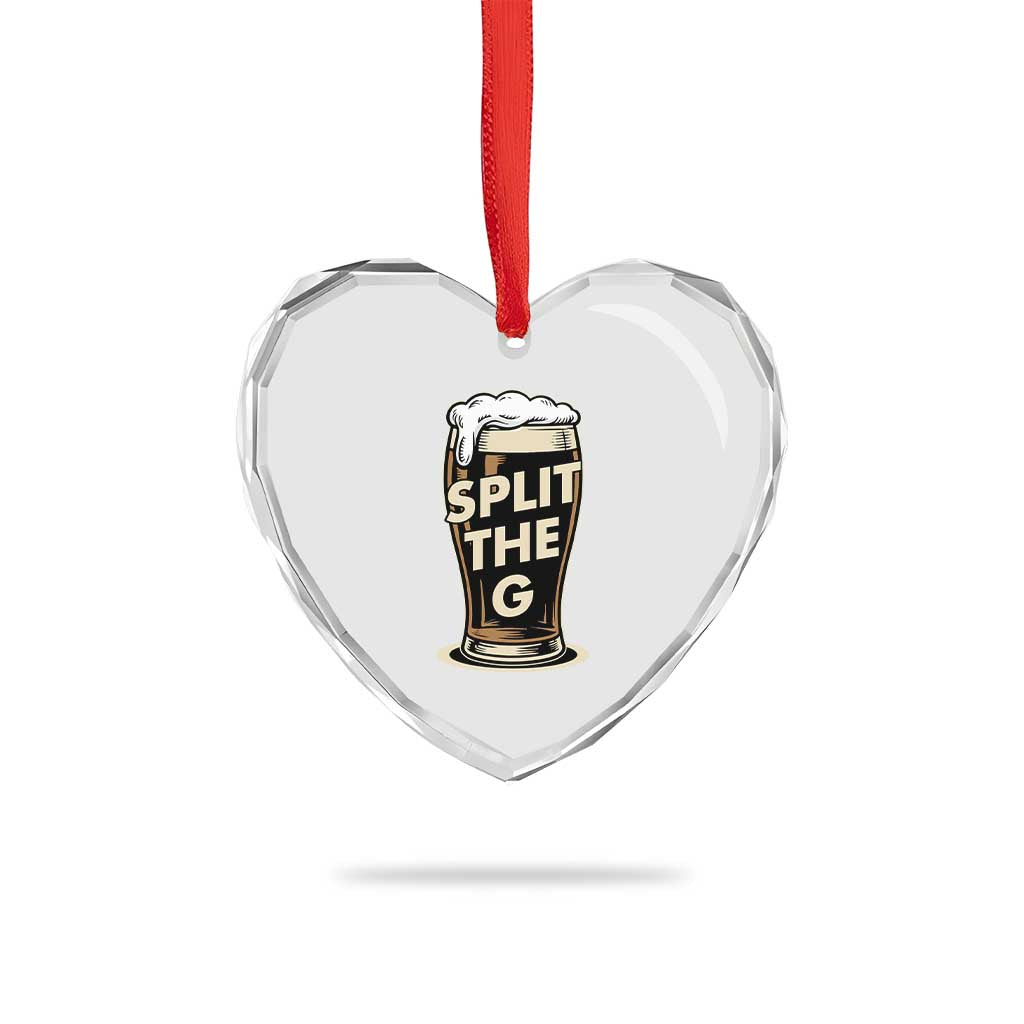 Funny Irish Beer Slit The G Heart Crystal Glass Ornament Stout Beer Drinking Lover