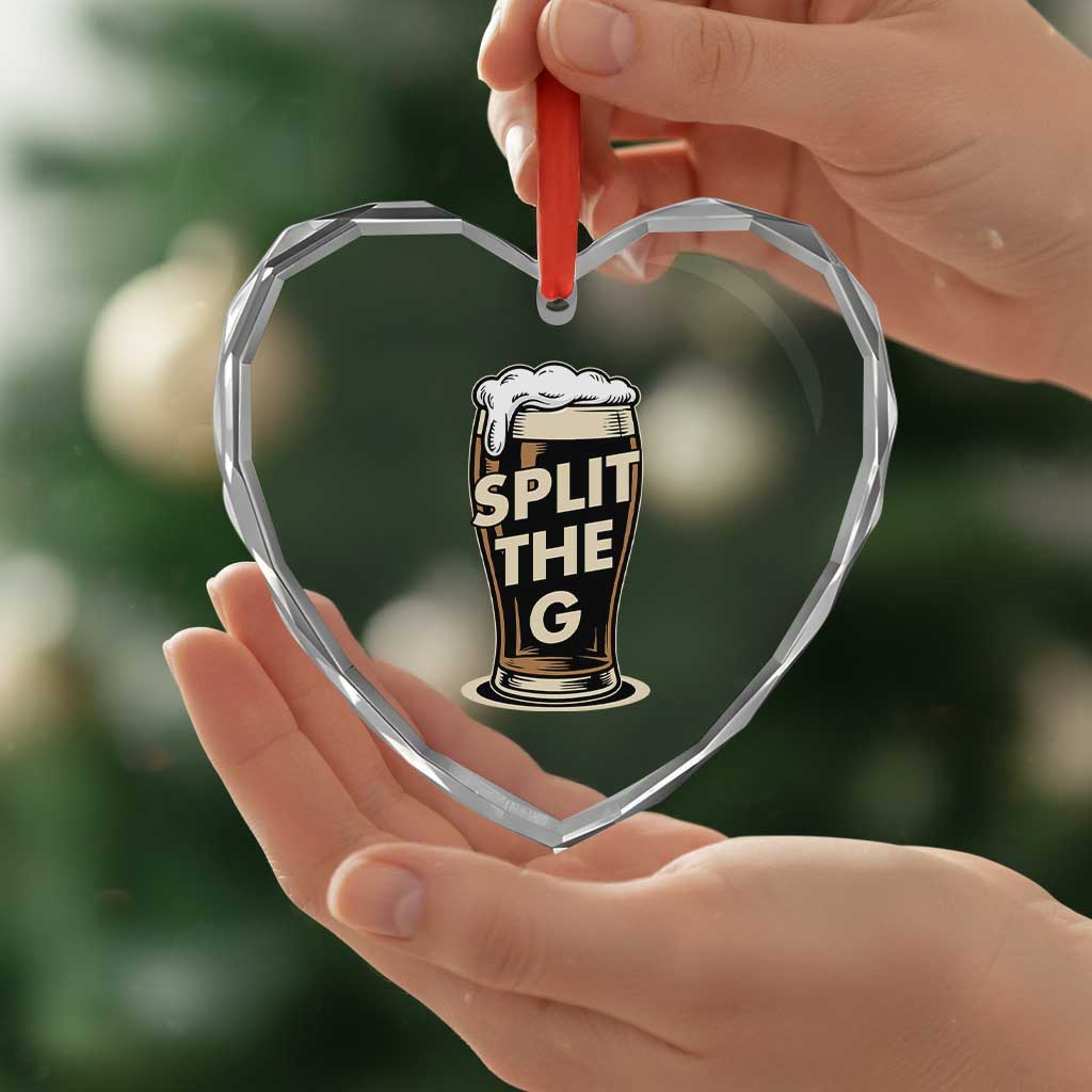 Funny Irish Beer Slit The G Heart Crystal Glass Ornament Stout Beer Drinking Lover