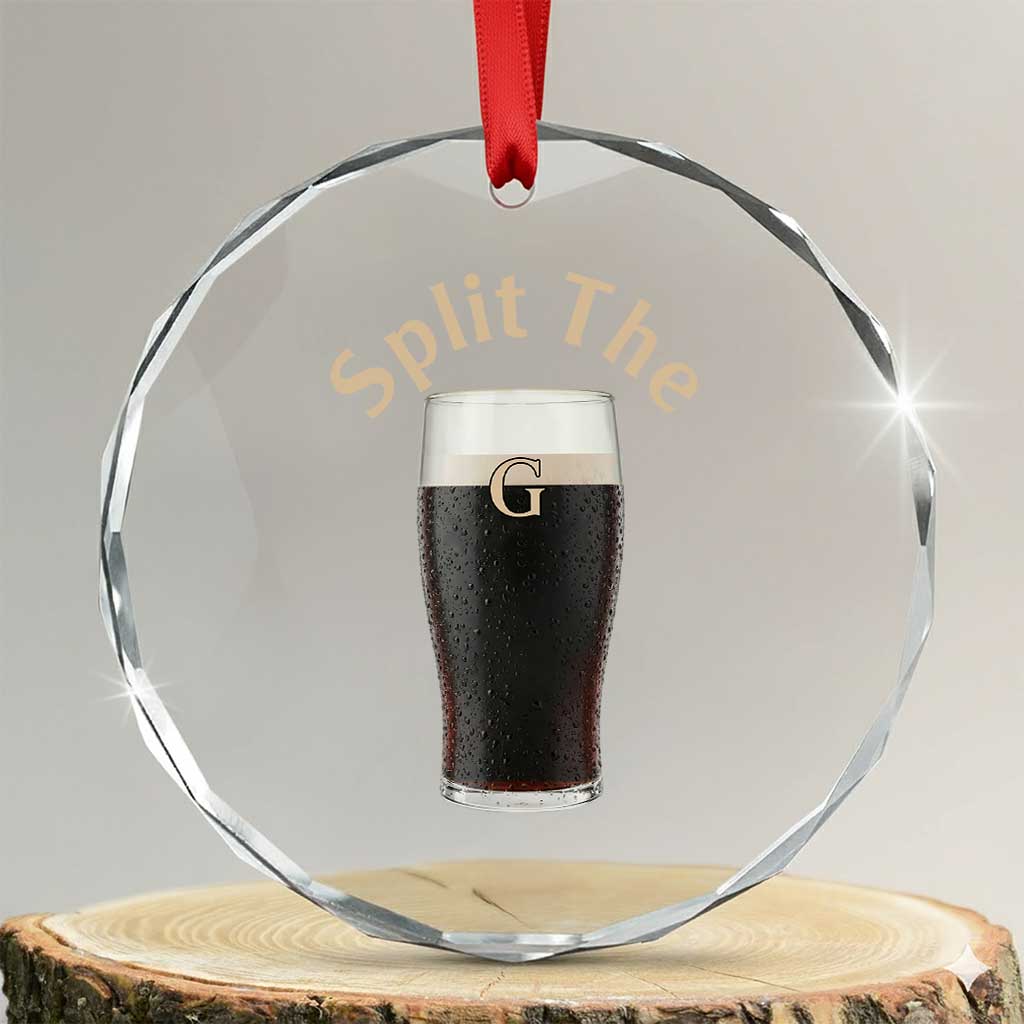 Funny Irish Beer Split The G Crystal Glass Ornament St Patricks Day Stout Beer Drinking Day
