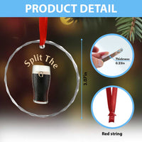 Funny Irish Beer Split The G Crystal Glass Ornament St Patricks Day Stout Beer Drinking Day
