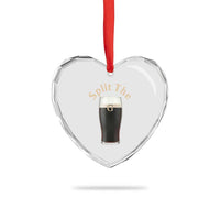 Funny Irish Beer Split The G Heart Crystal Glass Ornament St Patricks Day Stout Beer Drinking Day