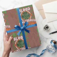 Funny Irish Blood Runs Through My Veins Wrapping Paper Roll Irish Pride Shamrock - Wonder Print Shop